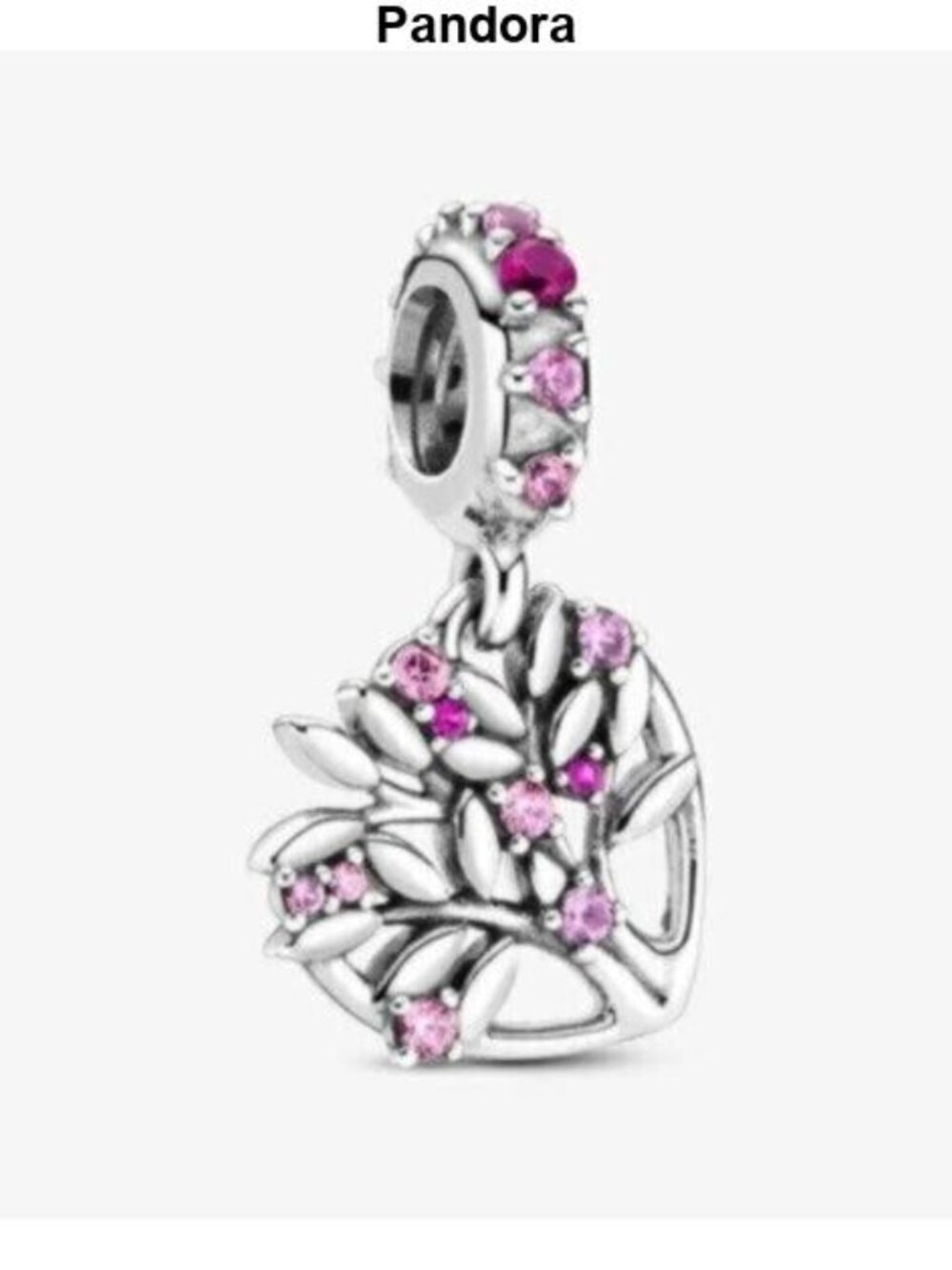 Pandora Pink Heart Family Tree Dangle Charm